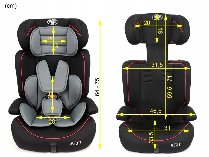 Universaalne turvatool Start baby 9-36kg + alus, must цена и информация | Turvatoolid | kaup24.ee