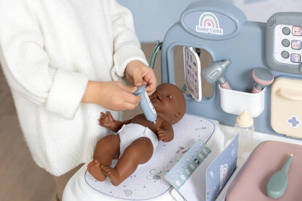 Hoolduskeskus elektroonilise tahvelarvutiga + 24 tarvikut Smoby Baby Care цена и информация | Tüdrukute mänguasjad | kaup24.ee