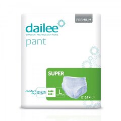Подгузники для взрослых Dailee Pant Premium Super L, 14 шт. цена и информация | Подгузники, прокладки, одноразовые пеленки для взрослых | kaup24.ee