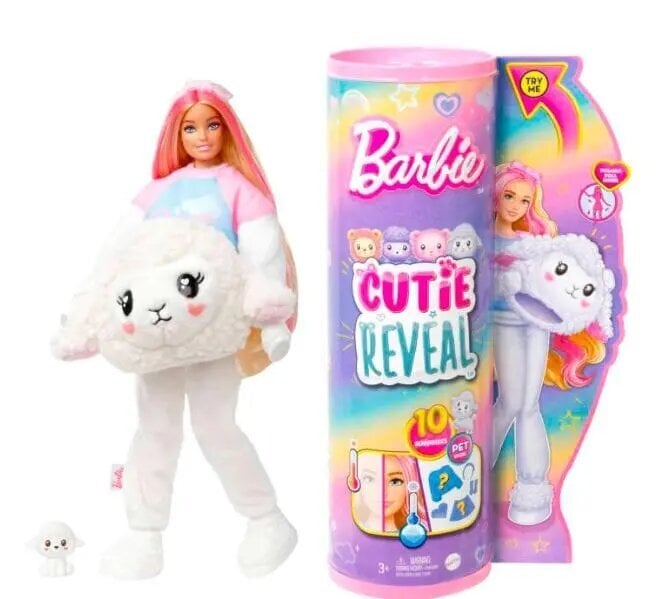 Figuur nukk Barbie Cutie Reveal üllatus valge lammas + aksessuaarid цена и информация | Tüdrukute mänguasjad | kaup24.ee