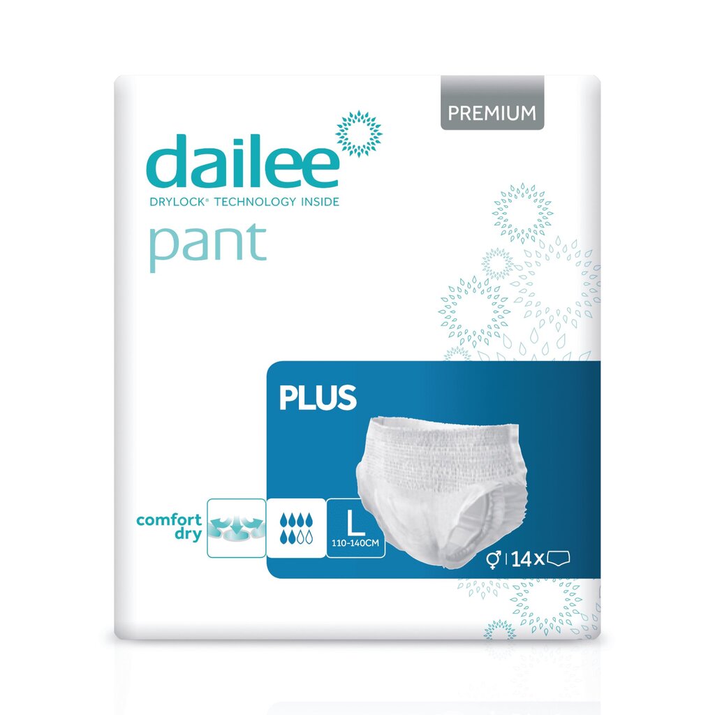 Mähkmed Dailee Pant Premium Plus L, 14 tk hind ja info | Mähkmed, hügieenisidemed, ühekordsed linad täiskasvanutele | kaup24.ee