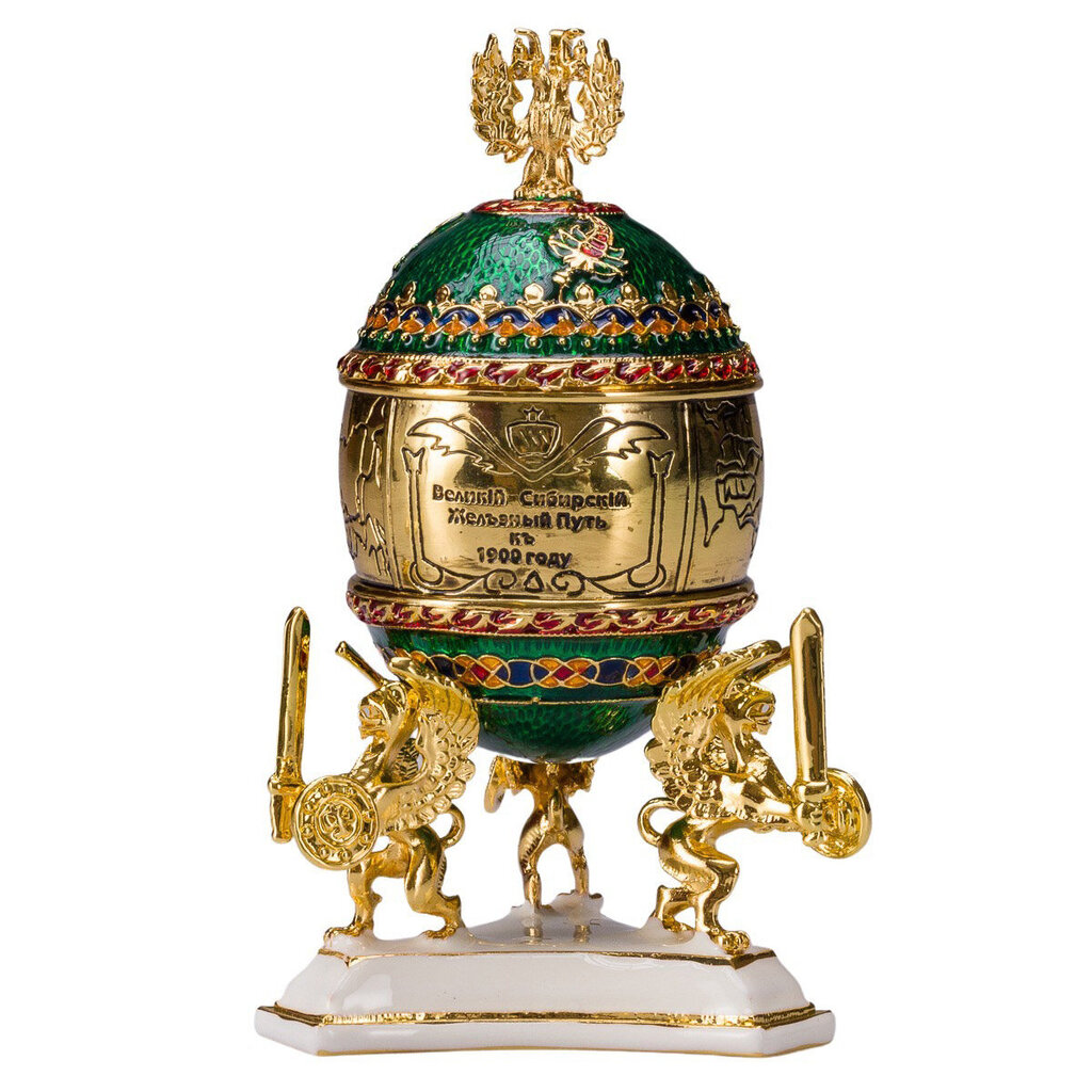 Faberge stiilis Trans-Siberi raudtee muna, ehtekarp rongiga hind ja info | Muud kingitused | kaup24.ee