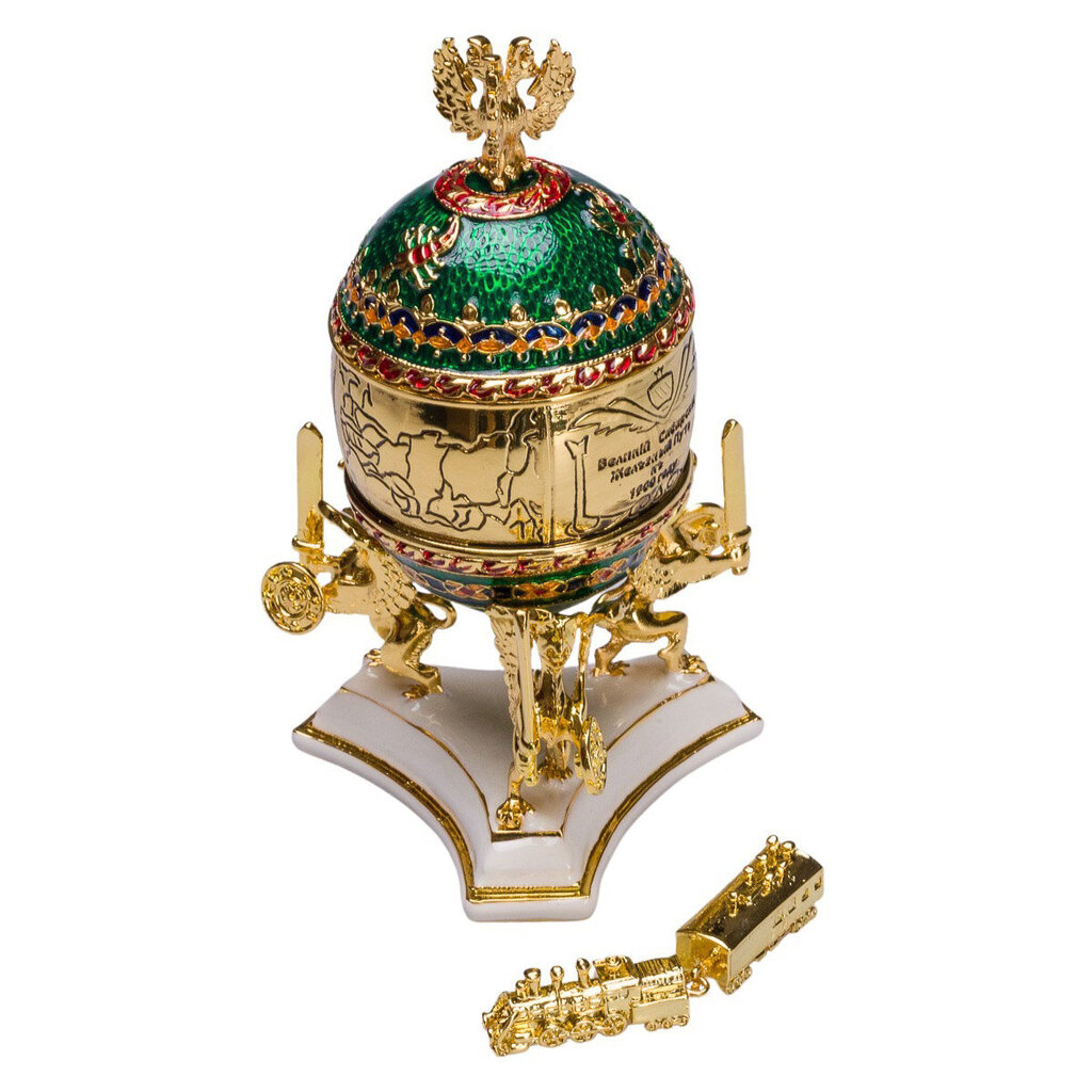 Faberge stiilis Trans-Siberi raudtee muna, ehtekarp rongiga hind ja info | Muud kingitused | kaup24.ee