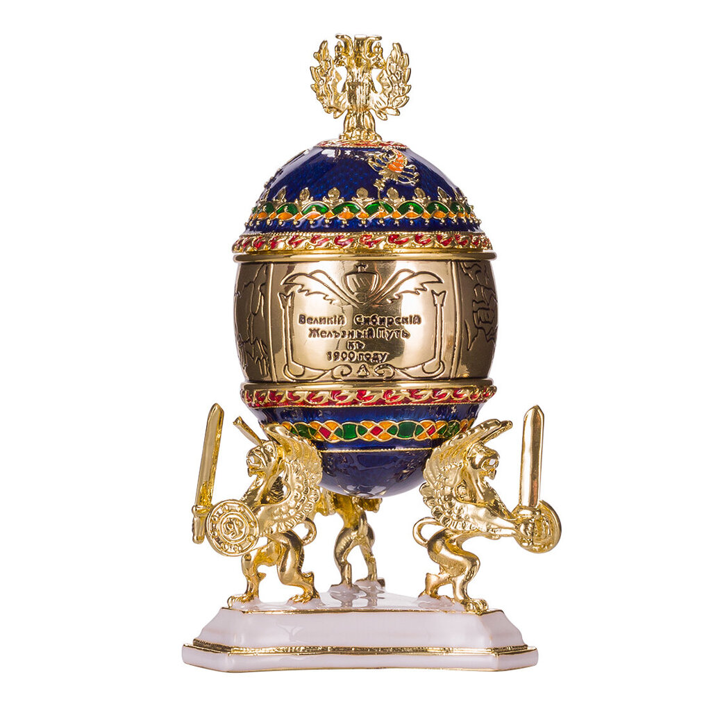 Faberge stiilis Trans-Siberi raudtee muna, ehtekarp rongiga hind ja info | Muud kingitused | kaup24.ee