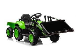 Детский электрический трактор с ковшом и прицепом BW-X002A, зеленый цена и информация | Электромобили для детей | kaup24.ee