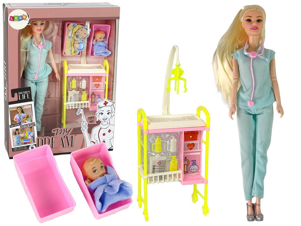 Doktor nukk koos tarvikutega, sinine hind ja info | Tüdrukute mänguasjad | kaup24.ee