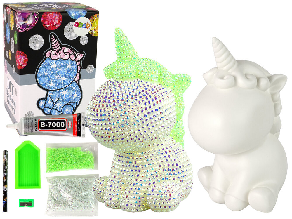 Komplekt Unicorn DIY Creative Kit DIY, teemantkristallid, roheline цена и информация | Arendavad mänguasjad | kaup24.ee