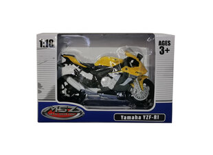 Мотоцикл МСЗ Yamaha YZF-R1, 1:18, желтый цена и информация | Игрушки для мальчиков | kaup24.ee