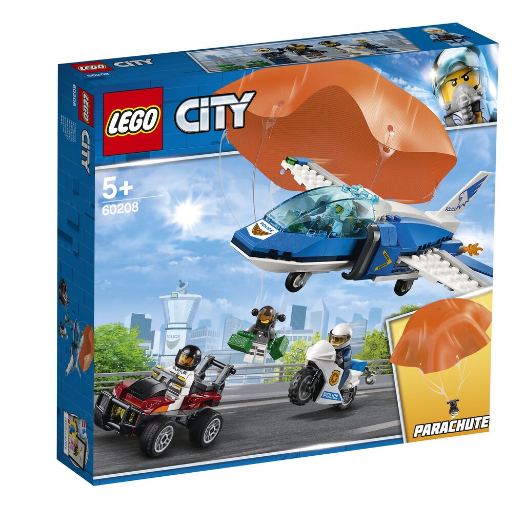 60208 LEGO® City Kinnipidamine õhupolitsei langevarju abil цена и информация | Klotsid ja konstruktorid | kaup24.ee