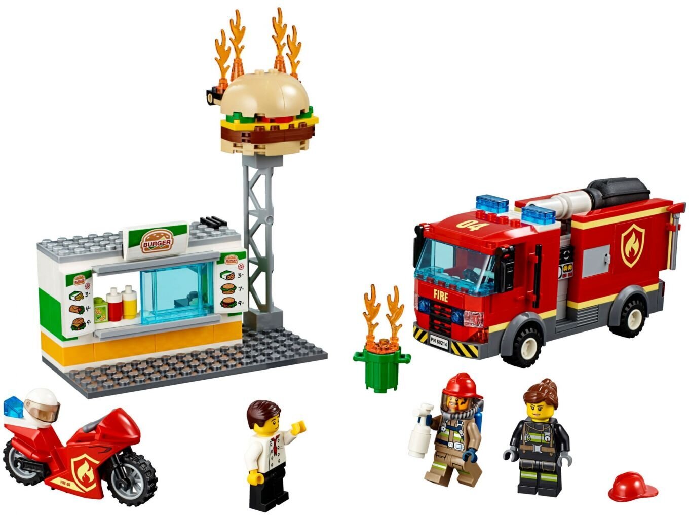 60214 LEGO® City Fire Burgerikohviku tulekahju kustutamine hind ja info | Klotsid ja konstruktorid | kaup24.ee