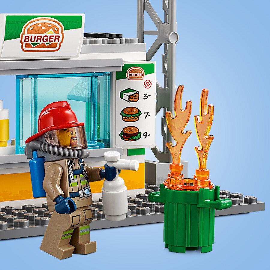 60214 LEGO® City Fire Burgerikohviku tulekahju kustutamine цена и информация | Klotsid ja konstruktorid | kaup24.ee