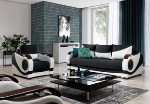 Комплект мягкой мебели из 3 предметов  Puerto 3+1+1, белый/черный цена и информация | Комплекты мягкой мебели | kaup24.ee