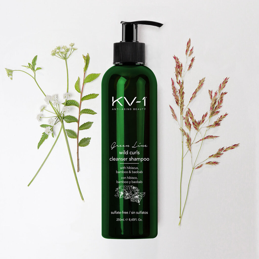 Puhastav šampoon kahustele, lokkis juustele KV-1 Anti-Aging Beauty Green Line Wild Curls Cleanser Shampoo, 250 ml hind ja info | Šampoonid | kaup24.ee