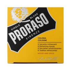 Värskendavad salvrätikud Proraso Wood & Spice, 6 tk hind ja info | Näopuhastusvahendid | kaup24.ee