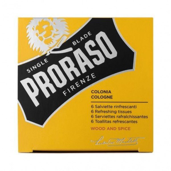 Värskendavad salvrätikud Proraso Wood & Spice, 6 tk цена и информация | Näopuhastusvahendid | kaup24.ee