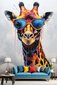 Võluv kaelkirjak prillidega seinakleebis - Erksavärviline vesivärvi lapse kleeps - 180 cm hind ja info | Seinakleebised | kaup24.ee