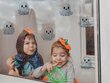 Matt kummituste aknakleebiste komplekt - Hõõrduv Halloweeni armas kummituste kaunistused kleebised - 12 tk. hind ja info | Seinakleebised | kaup24.ee