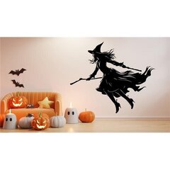 Lendav Nõid Luua Siluett Kleebis - Salapärane Halloweeni Aknakunst - - 160 x 160 cm hind ja info | Seinakleebised | kaup24.ee