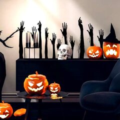 Lõbusad Halloweeni Aknakleebised - Zombide Käed & Õudne Kummitus Seina Murale - 70 cm цена и информация | Декоративные наклейки | kaup24.ee