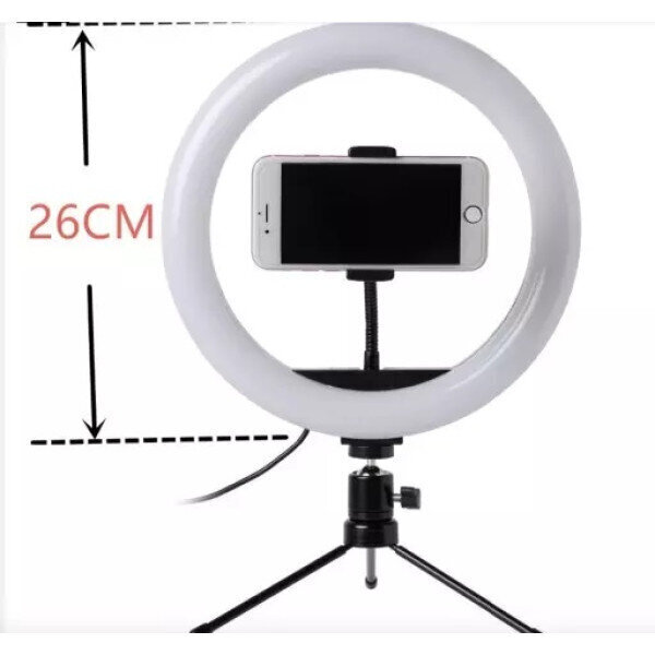 Selfie LED-lamp F-260 26cm statiiviga, ilma puldita hind ja info | Fotovalgustuse seadmed | kaup24.ee