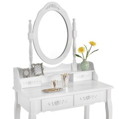 Meigilaud peegli ja tooliga Beauty System Mira, valge hind ja info | Meigilauad | kaup24.ee