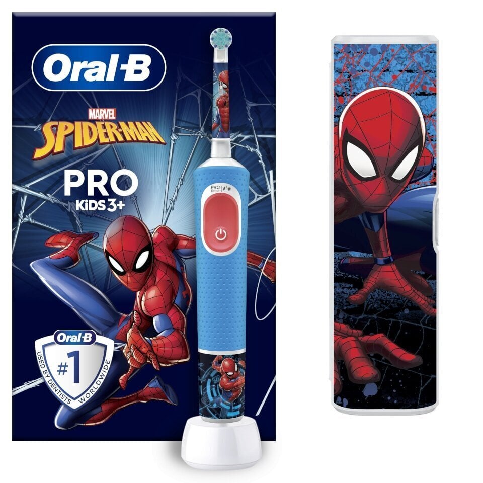 Oral-B Vitality Pro Kids 3+ Spiderman + Travel Case hind ja info | Elektrilised hambaharjad | kaup24.ee
