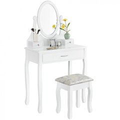 Макияжный столик с зеркалом и табуретом Lena цена и информация | Туалетные столики | kaup24.ee