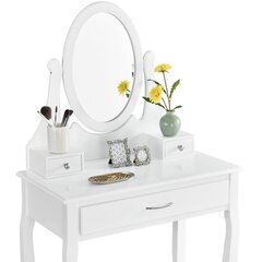 Meigilaud peegli ja tooliga Beauty System Lena, valge цена и информация | Туалетные столики | kaup24.ee