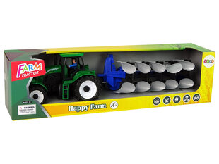 Traktorius su plūgu, žalias цена и информация | Игрушки для мальчиков | kaup24.ee