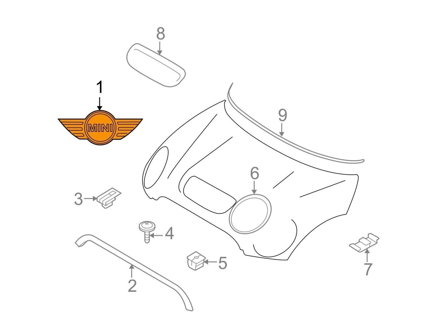 Ehtne embleem Mini R55 R56 R57 OEM 51142754973 цена и информация | Lisaseadmed | kaup24.ee