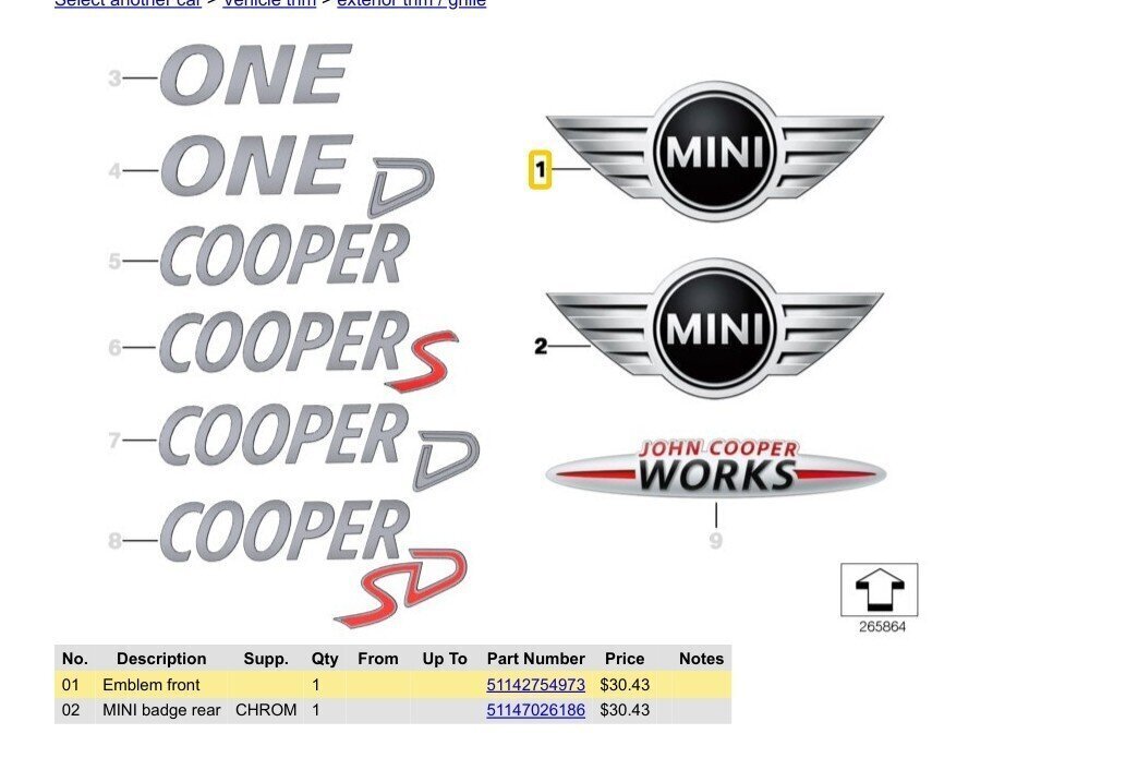 Ehtne embleem Mini R55 R56 R57 OEM 51142754973 hind ja info | Lisaseadmed | kaup24.ee