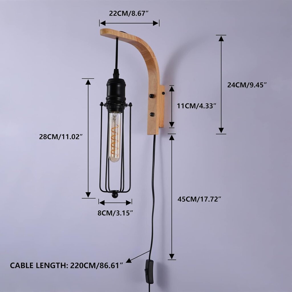 Seinavalgustid Senfay, 2tk, 60W, must/pruun hind ja info | Seinavalgustid | kaup24.ee