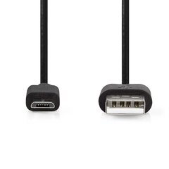 Nedis Kaabel micro USB, 1m, must hind ja info | Mobiiltelefonide laadijad | kaup24.ee