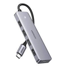 4in1 adapter UGREEN Hub USB-C to 4x USB 3.0 + USB-C (grey) цена и информация | Адаптеры и USB-hub | kaup24.ee