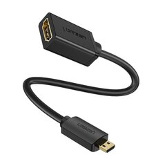 Adapter UGREEN 20134 Micro HDMI to HDMI, 20cm (Black) цена и информация | Адаптер Aten Video Splitter 2 port 450MHz | kaup24.ee