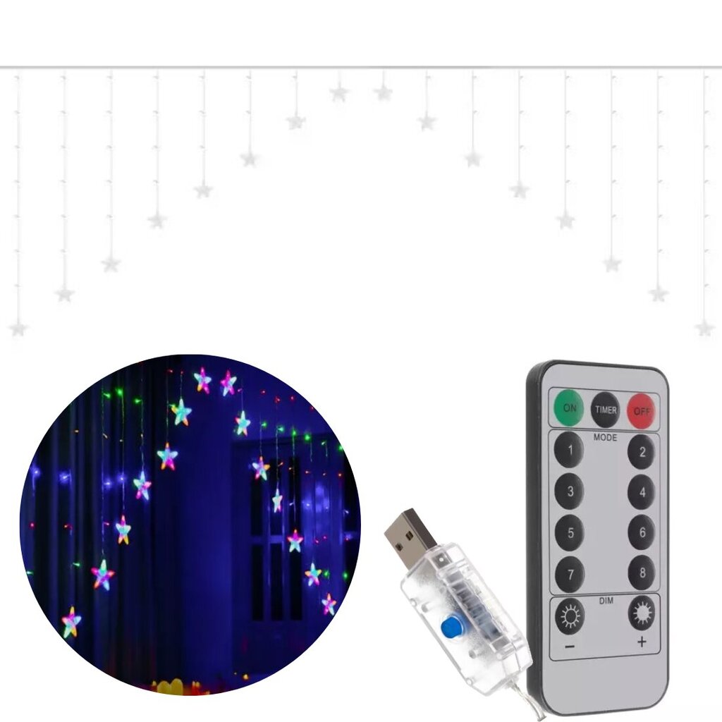 Valguskett 136LED USB, RGB hind ja info | Jõulutuled | kaup24.ee