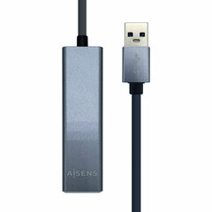 USB-разветвитель Aisens Conversor USB 3.0 a ethernet gigabit 10/100/1000 Mbps + Hub 3 x USB 3.0, Gris, 15 cm цена и информация | Адаптеры и USB-hub | kaup24.ee