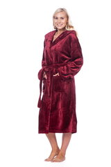 Халат с капюшоном для женщин, бордовый цена и информация | Женские халаты | kaup24.ee