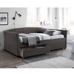 Кровать GENESIS с матрасом HARMONY TOP (86861) 90x200см, с 2-ящиками, обивка из мебельного текстиля, цвет: серый цена и информация | Кровати | kaup24.ee