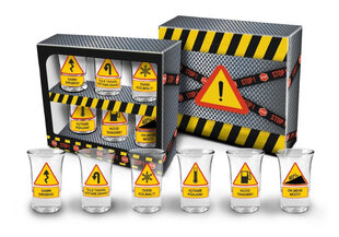Napsuklaasid ohutusmärgid, 6 tk hind ja info | Klaasid, tassid ja kannud | kaup24.ee