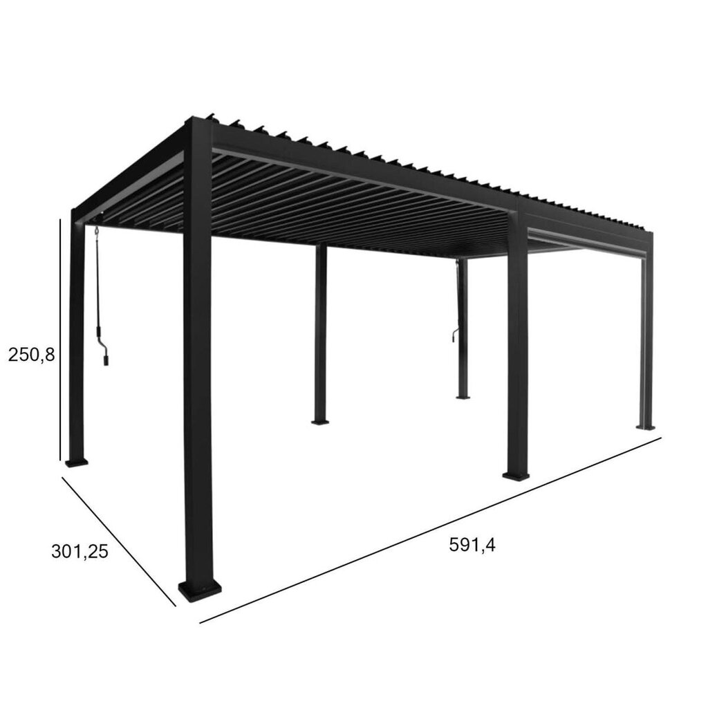 Varikatus Mirador, 3x6xH2,5m, tumehall hind ja info | Varikatused ja aiapaviljonid | kaup24.ee