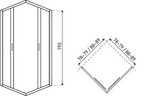 Квадратная душевая кабина Kerra Tiara SQ цена и информация | Душевые кабины | kaup24.ee