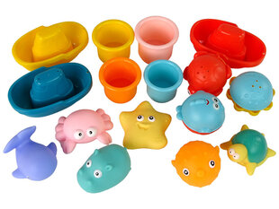Набор игрушек для ванной - морские животные, 17 предметов цена и информация | Игрушки для малышей | kaup24.ee