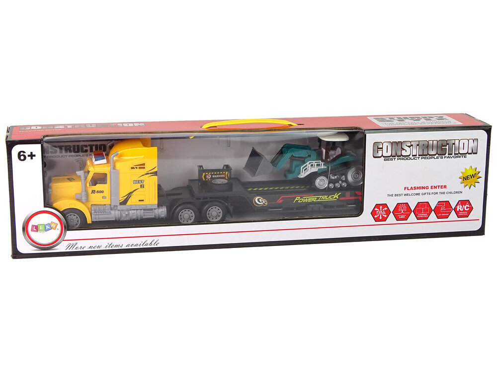 Kaugjuhitav veoauto koos haagisega, kollane hind ja info | Poiste mänguasjad | kaup24.ee
