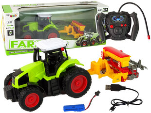 Kaugjuhitav traktor koos R/C pressiga 1:16, roheline hind ja info | Poiste mänguasjad | kaup24.ee