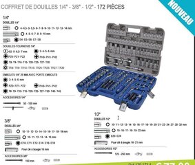 Padrunite (4-32mm lühikesed ja 4-22mm pikad) ja padrunotsakute komplekt Irimo, 172 osa 1/4", 3/8" ja 1/2" hind ja info | Käsitööriistad | kaup24.ee