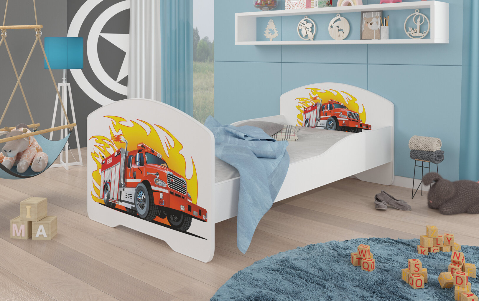 Lastevoodi Adrk Furniture Pepe Fire truck, 70x140 cm, erinevad värvid hind ja info | Lastevoodid | kaup24.ee