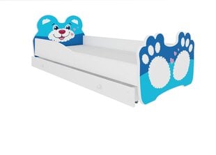 Lastevoodi Adrk Furniture Bear, 80x160 cm, valge/sinine цена и информация | Детские кровати | kaup24.ee