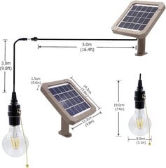 LED valgusti garderoobi, aeda, päikesekollektoriga, kaasaskantav, 8 m pikkune kaabel цена и информация | Фонарики, прожекторы | kaup24.ee