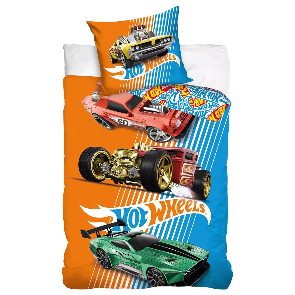 Laste voodipesukomplekt Hot Wheels 140x200, 2-osaline hind ja info | Beebide ja laste voodipesu | kaup24.ee